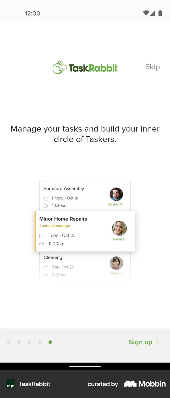 Taskrabbit Tasker Interface TaskRabbit Android Task Management | Mobbin