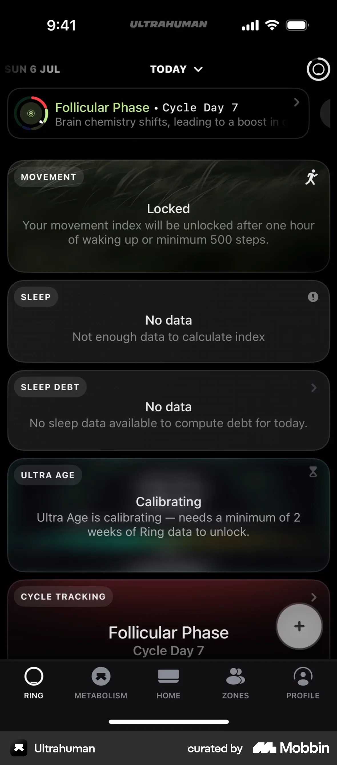 Ultrahuman iOS screen