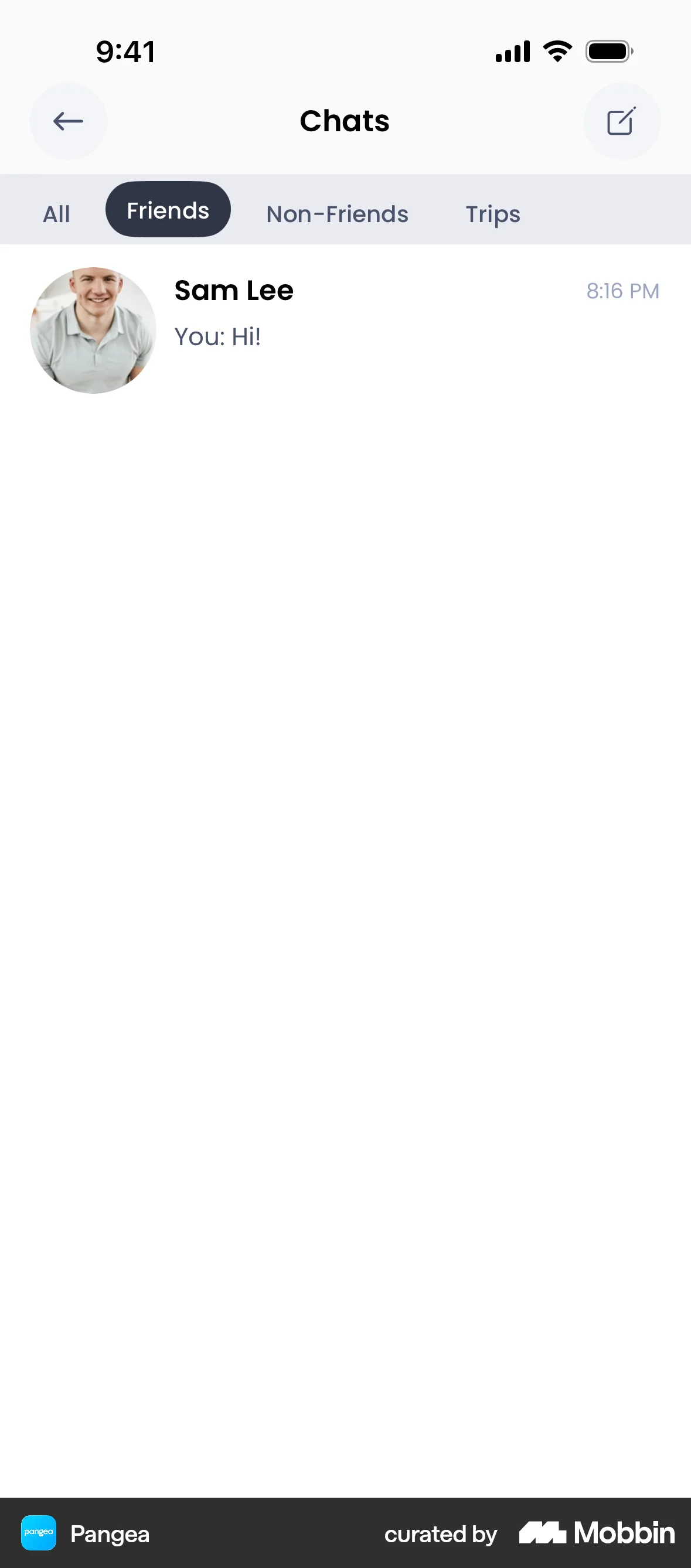 Pangea iOS Chat Detail screen