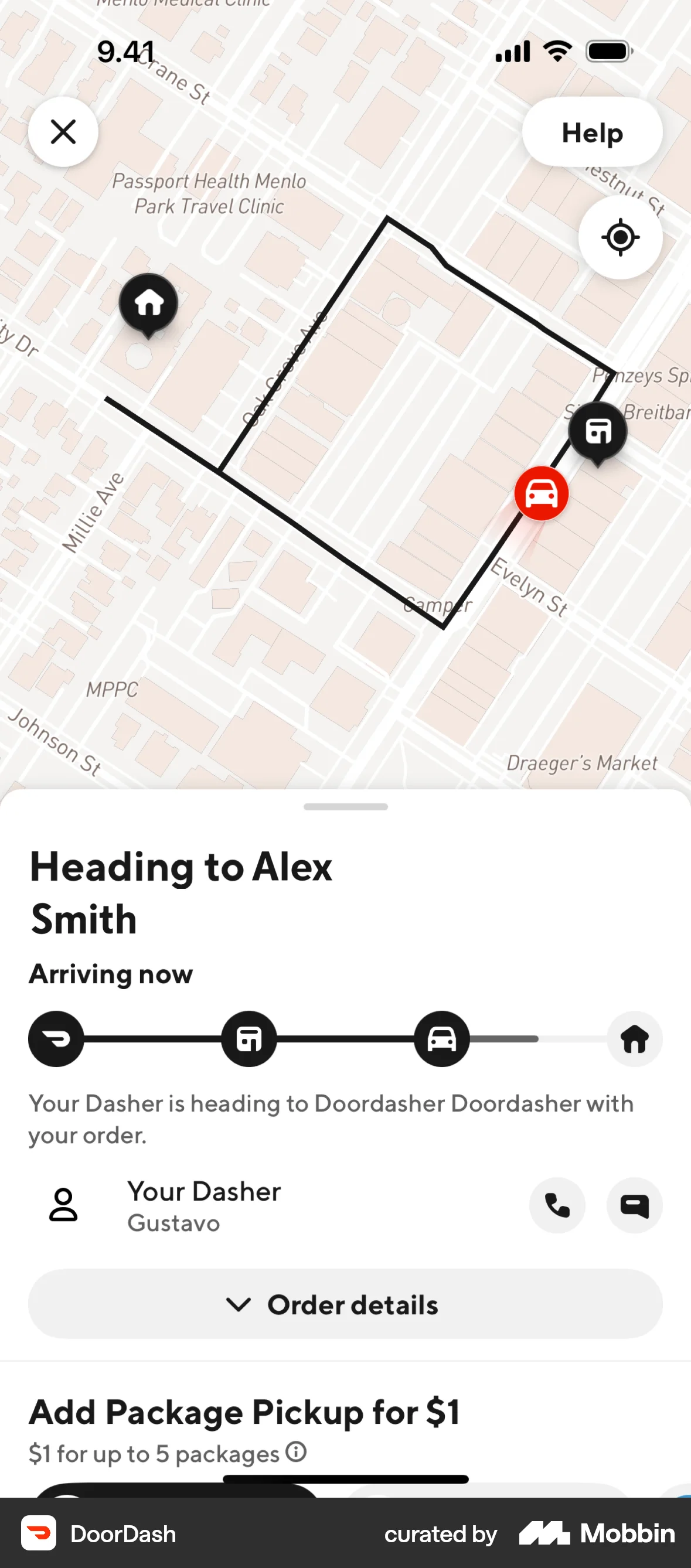 DoorDash iOS Order Confirmation screen