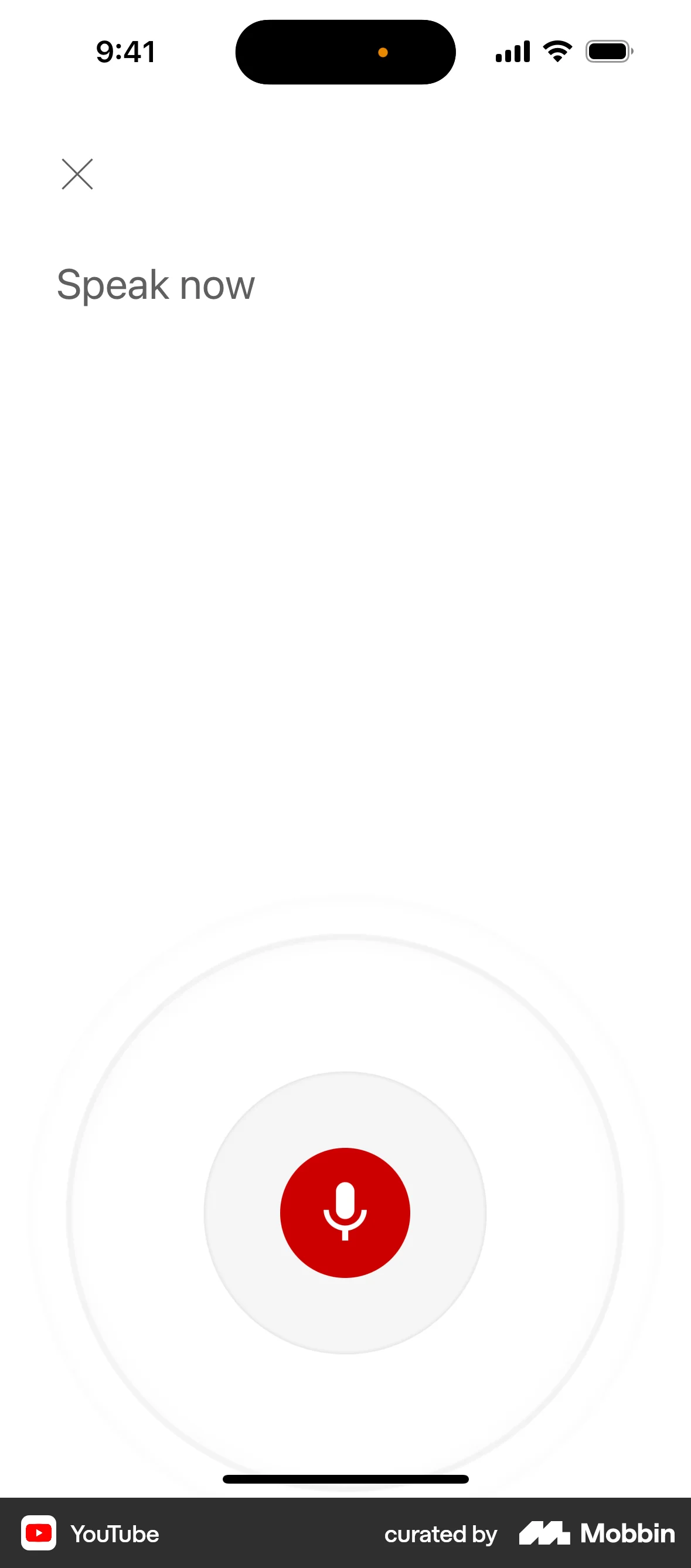 YouTube screen