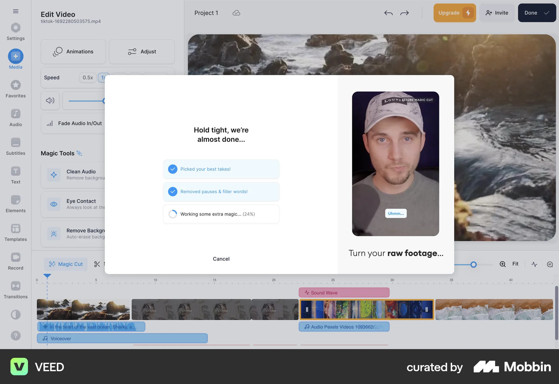 VEED Web screen containing Loading Indicator UI element