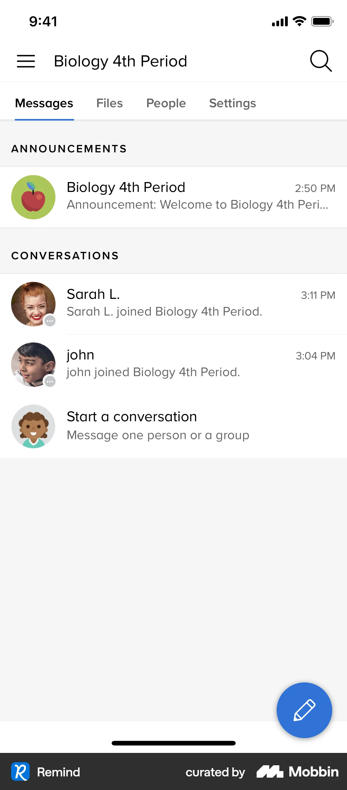 Remind iOS Emails & Messages screen