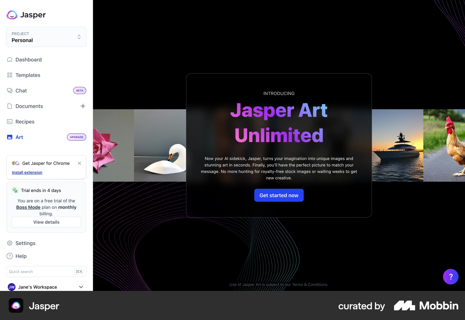 Jasper Web Misc screen