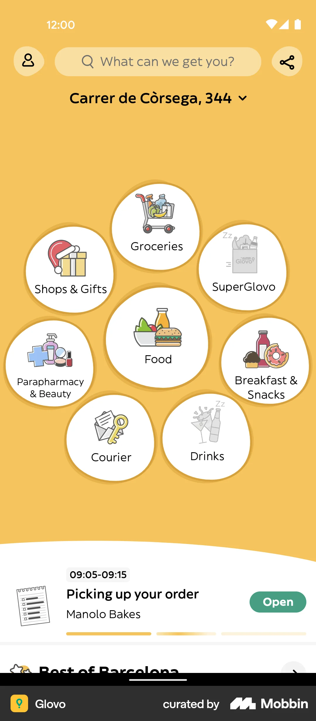 Glovo Android Progress screen