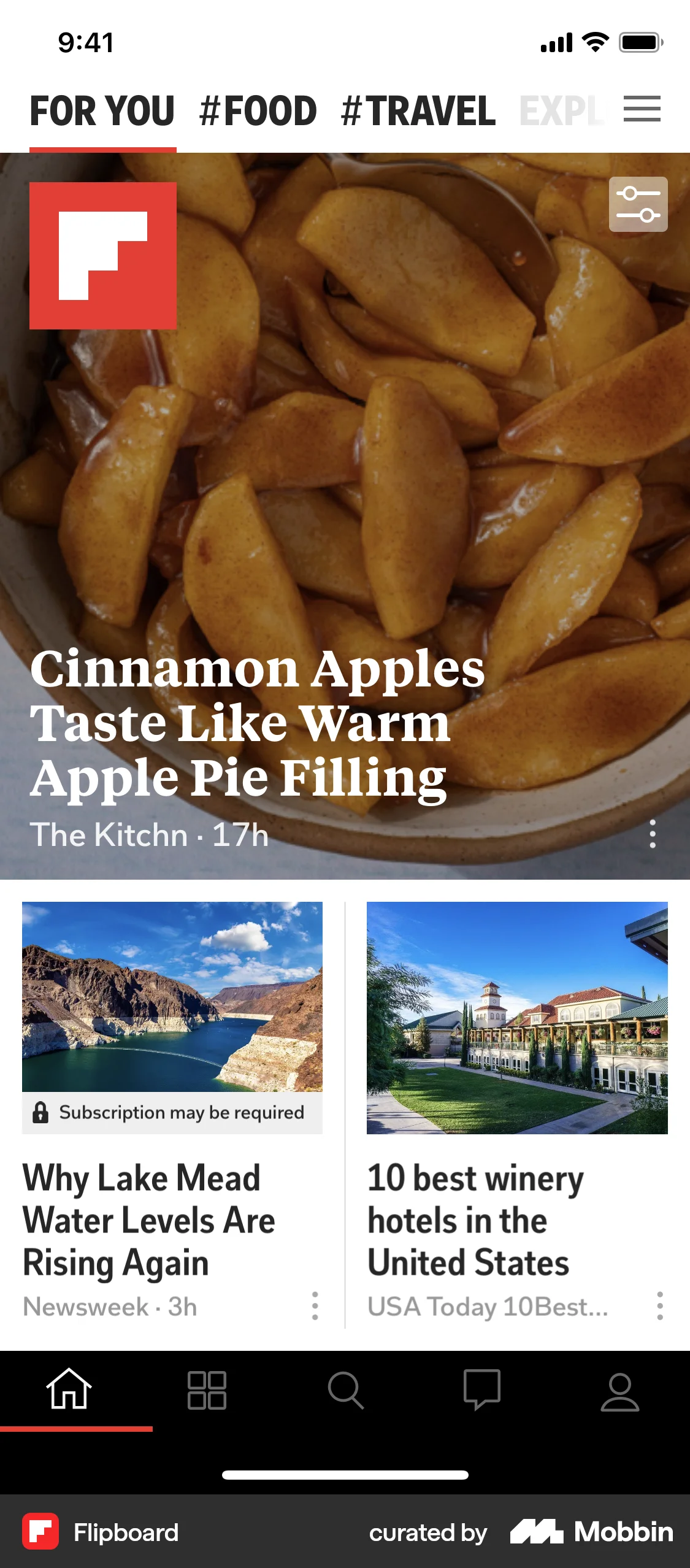 Flipboard iOS News Feed screen