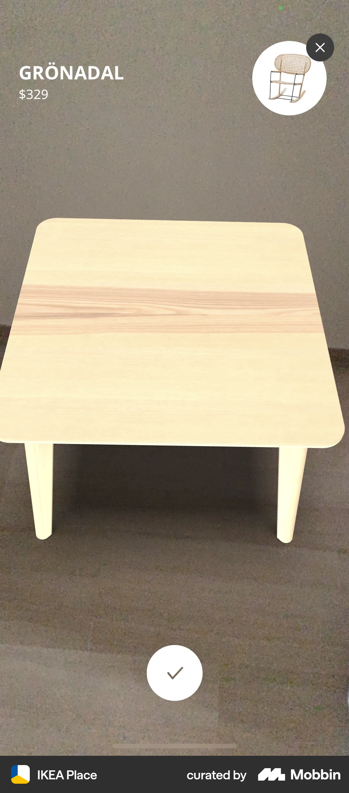 IKEA Place iOS Augmented Reality screen