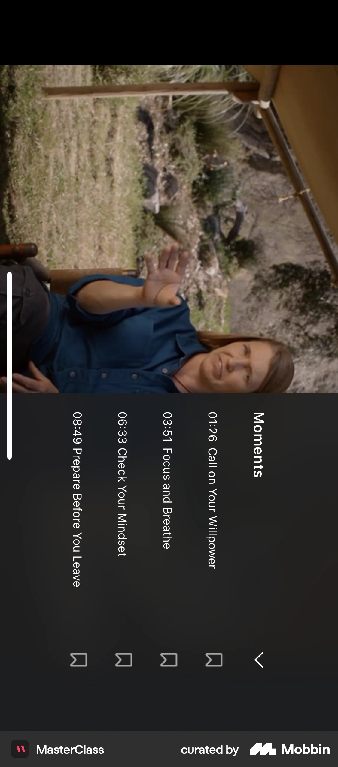 MasterClass iOS Video Player screen