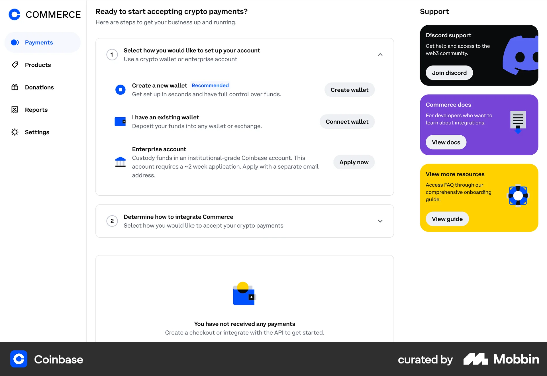 Coinbase Web screen containing Accordion UI element