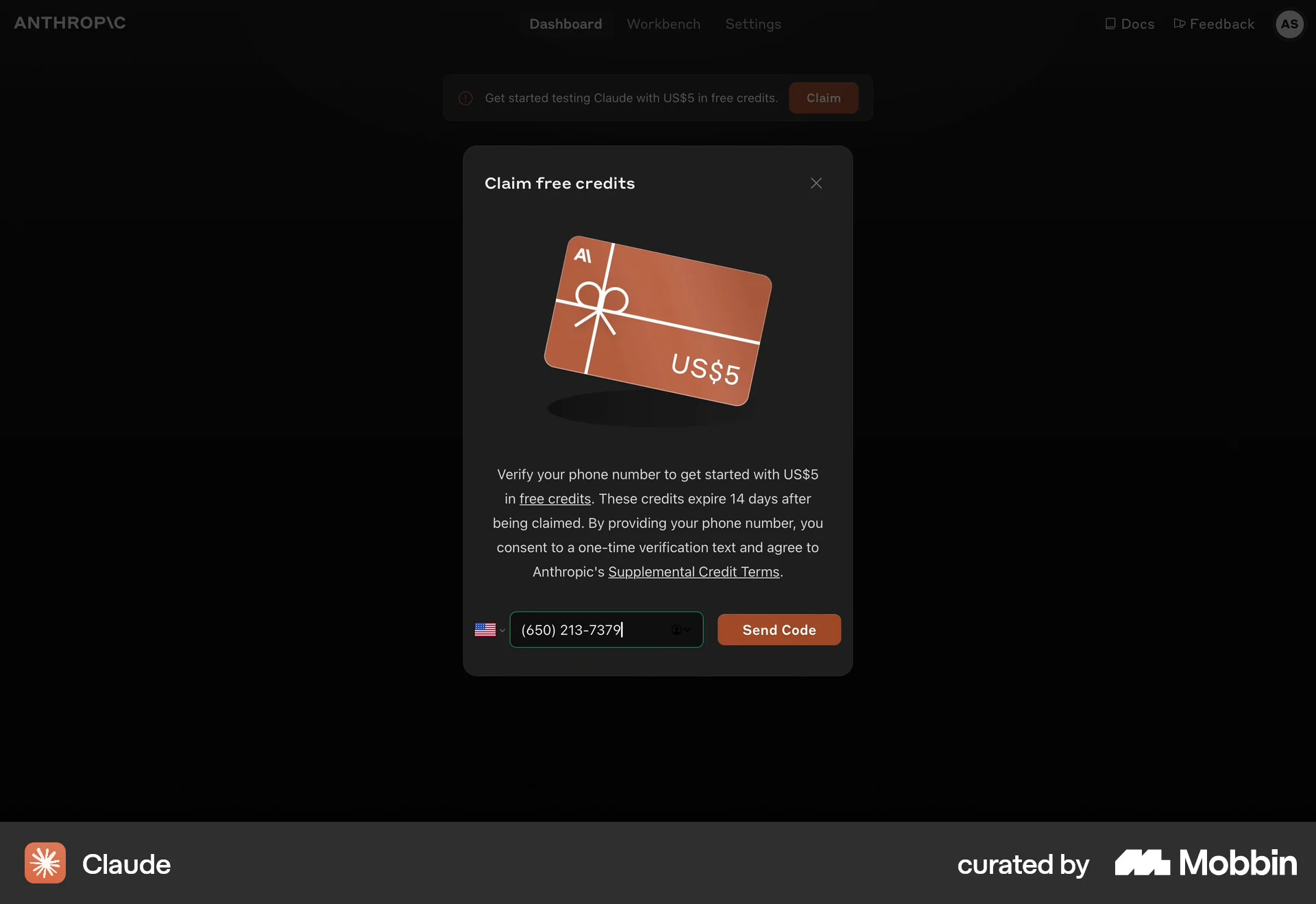 Claude Web Promotions & Rewards screen