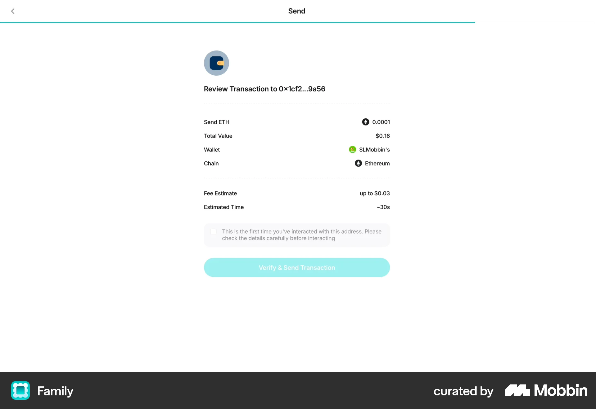 Family Web screen containing Checkbox UI element