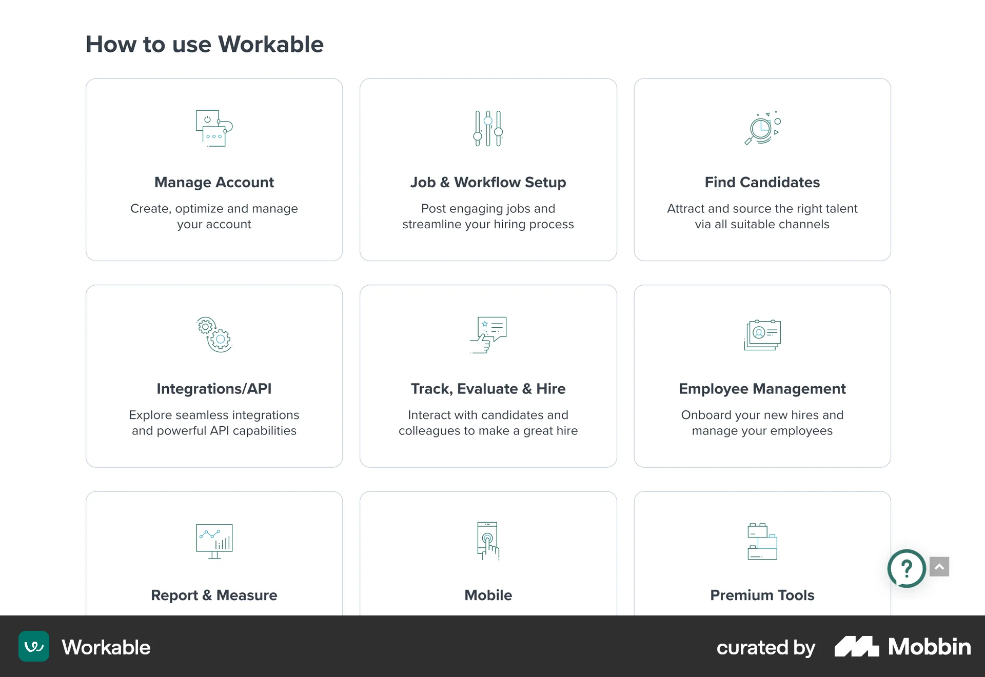 Workable Web screen containing Floating Action Button UI element