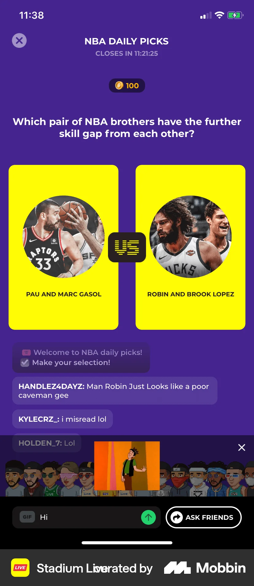 Stadium Live iOS Game UI screen