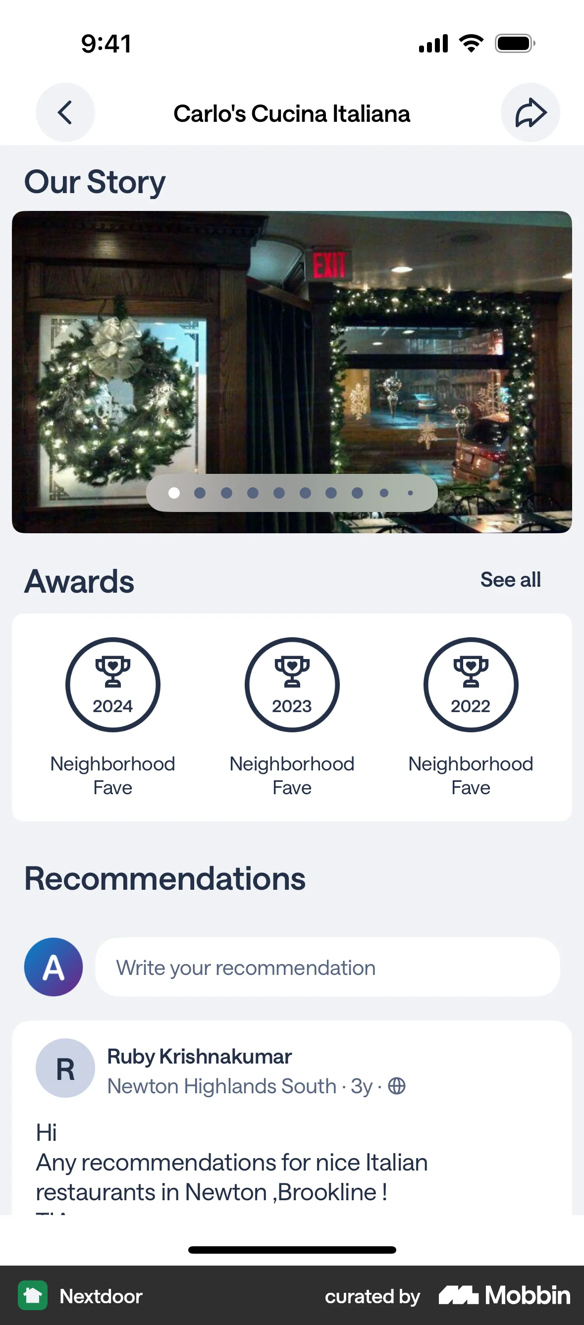 Nextdoor iOS Other Content screen