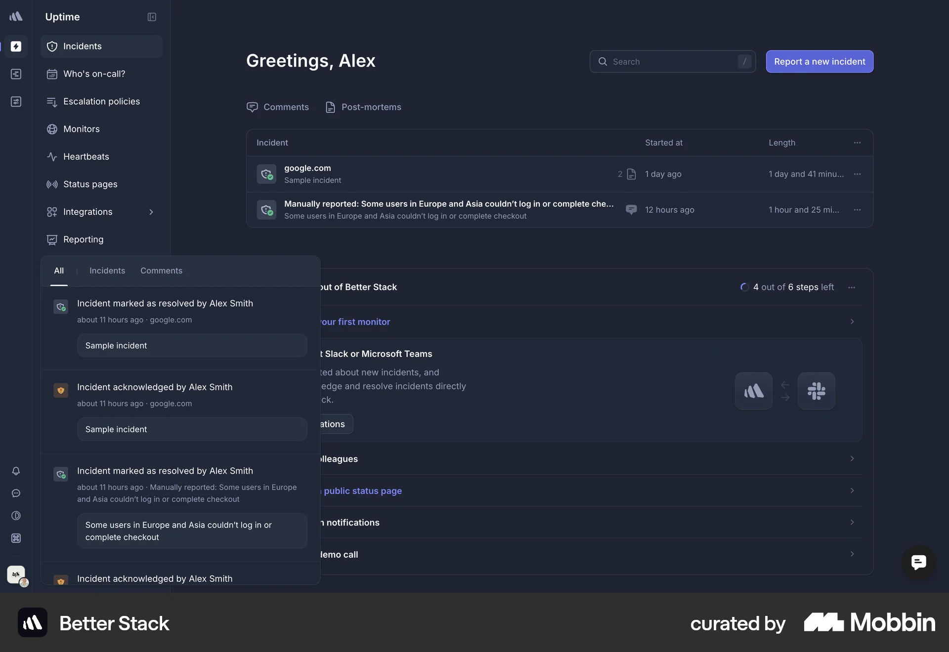Better Stack Web screen containing Stacked List UI element
