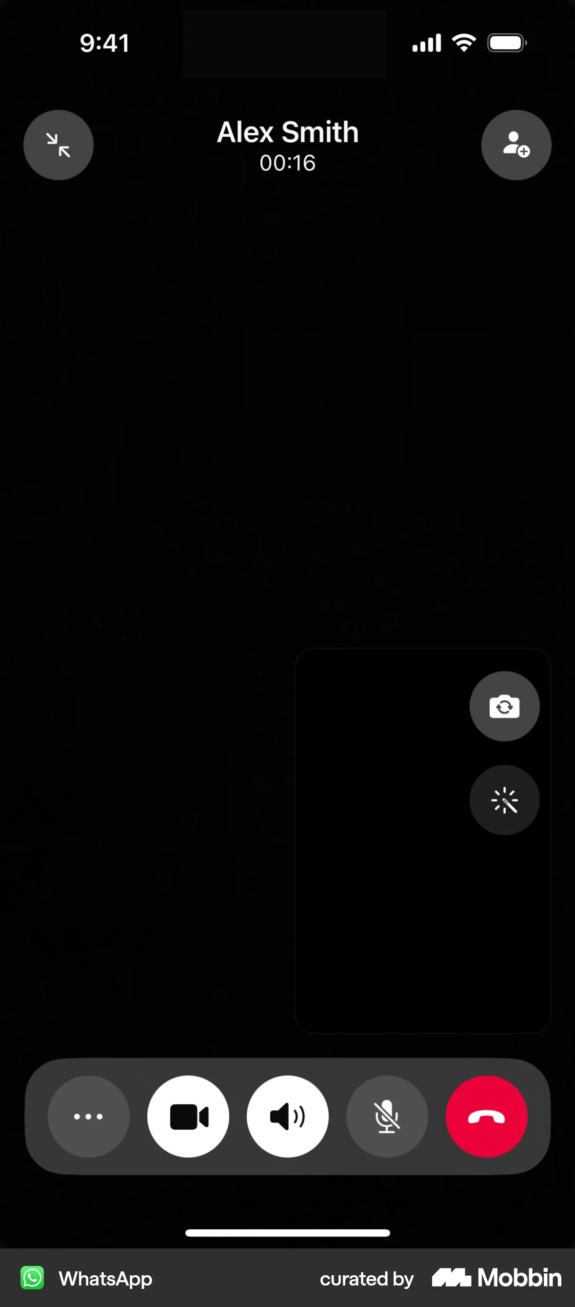 WhatsApp iOS Call screen