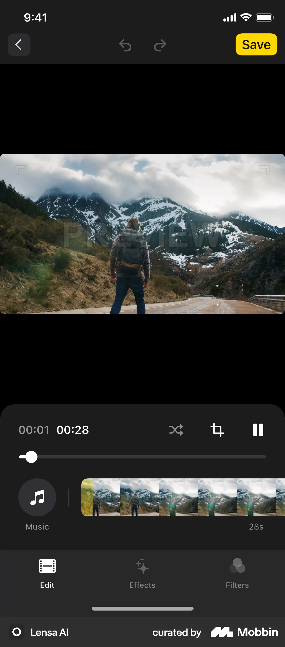 Lensa AI iOS Media Editor screen