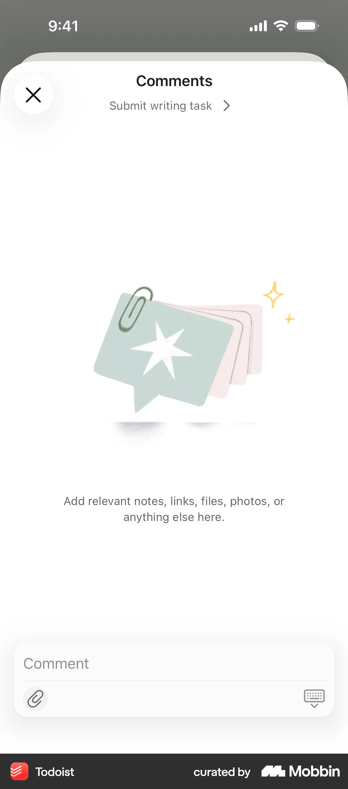 Todoist iOS Empty State screen