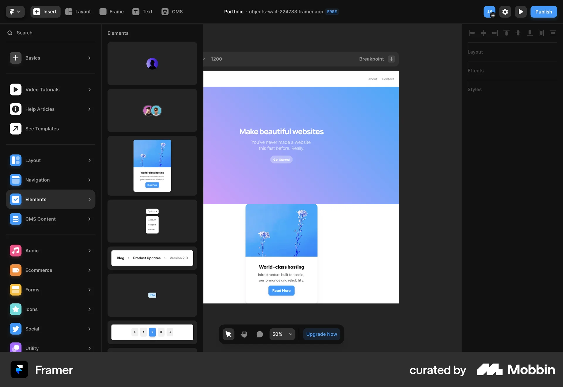 Element Editor Framer Web Element Editor | Mobbin