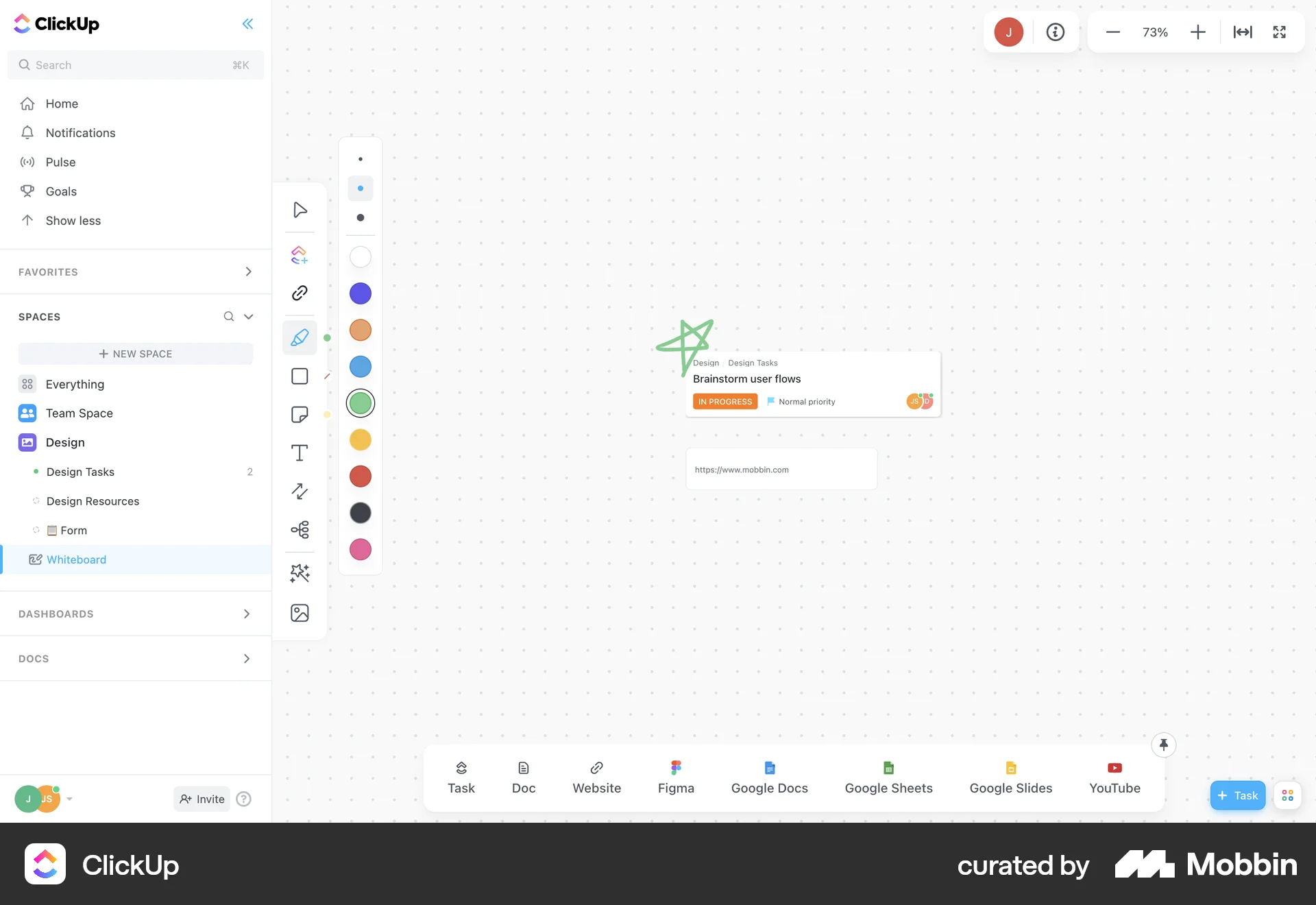 ClickUp Web Draw & Annotate screen