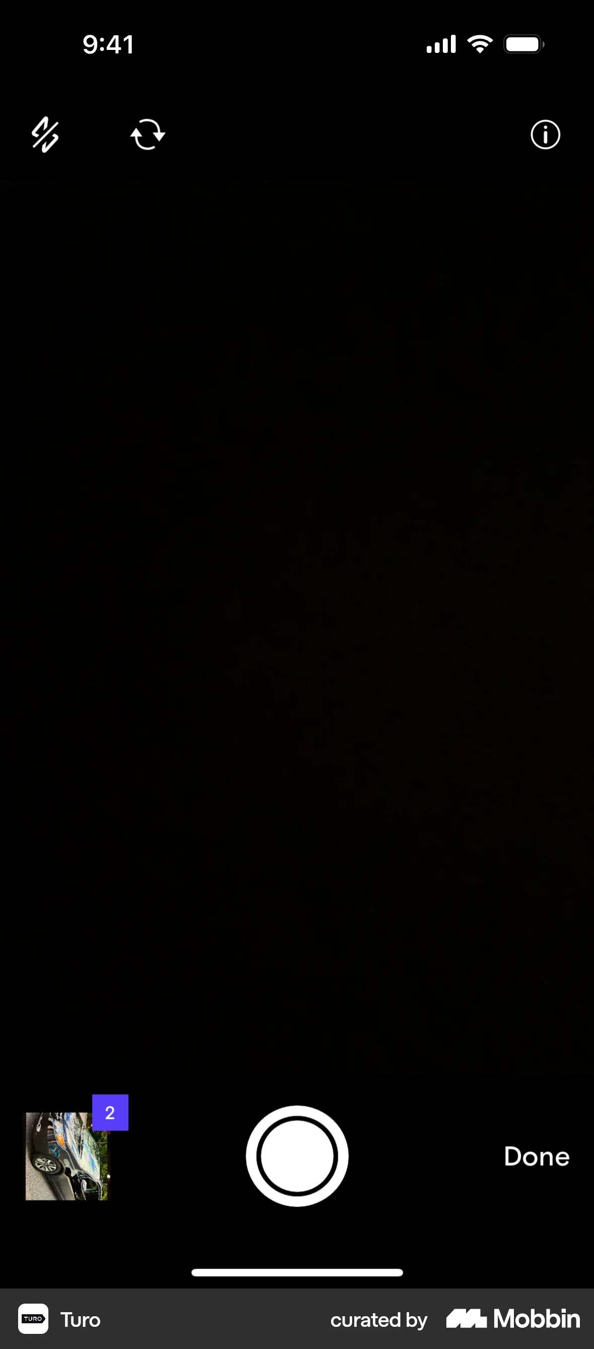 Turo iOS Camera & Scanner screen