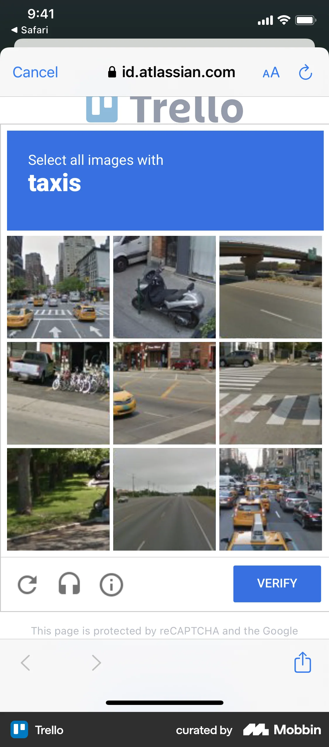 Trello iOS Browser screen