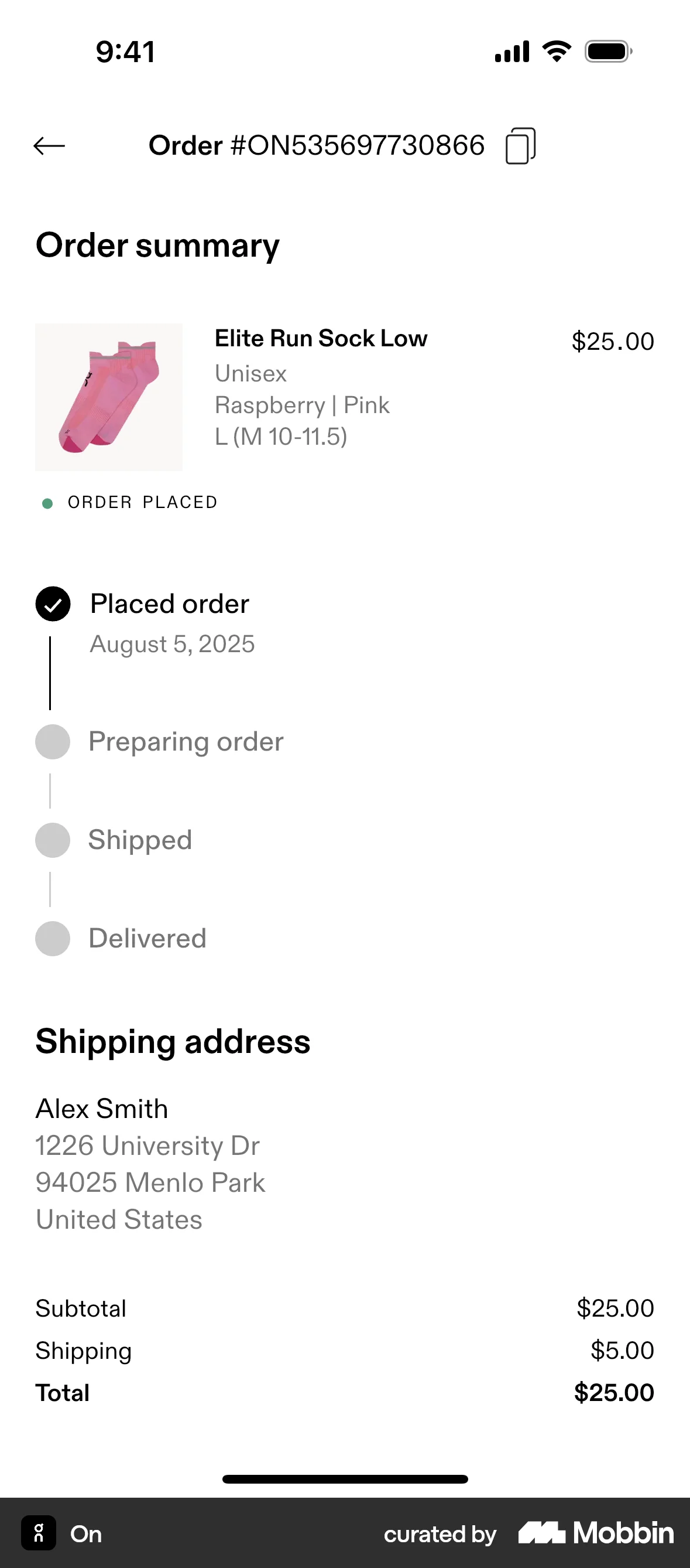 On iOS Progress screen