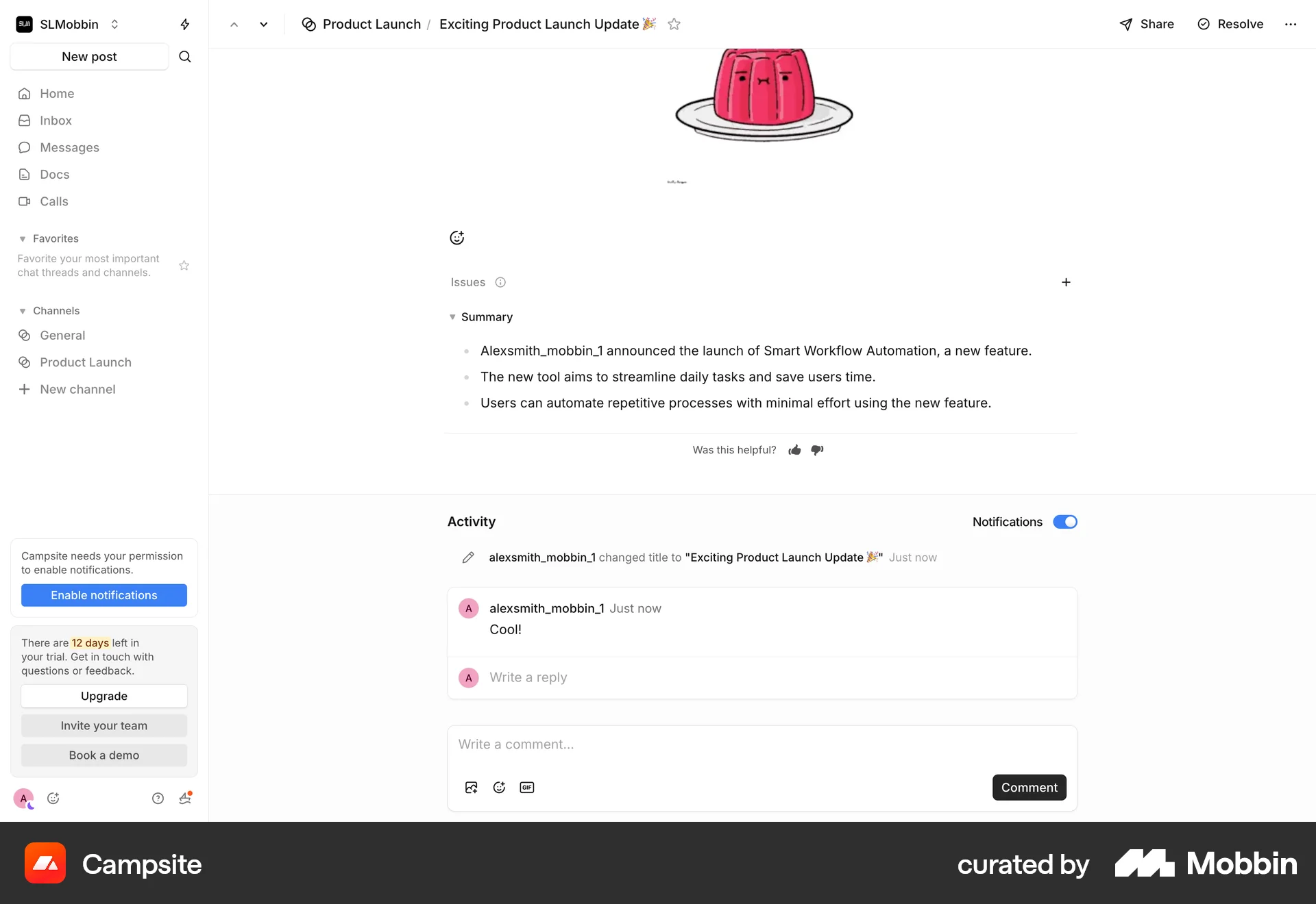 Campsite Web screen containing Rating Control UI element