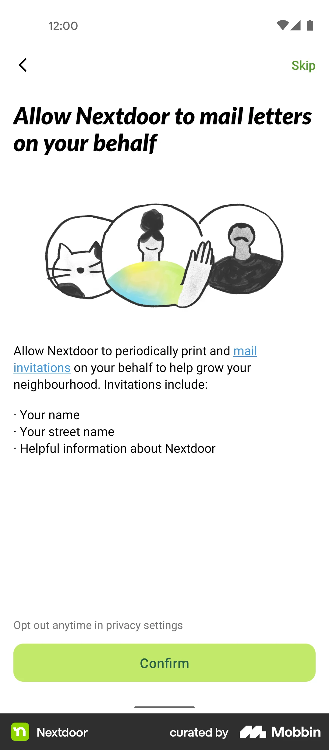 Nextdoor Android Permission screen