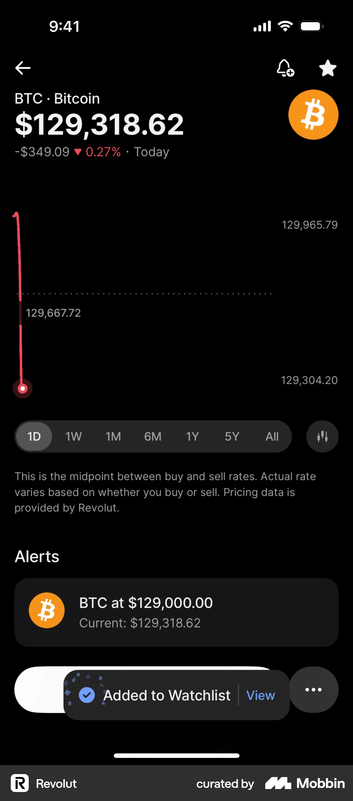 Revolut iOS Favorite & Pin screen