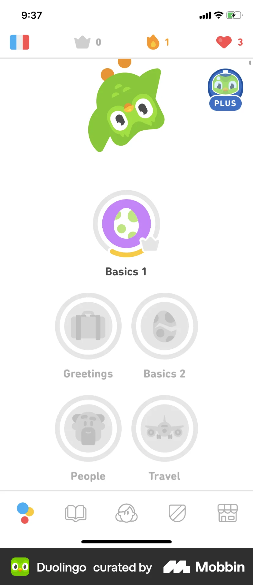 Duolingo iOS Pull to Refresh screen
