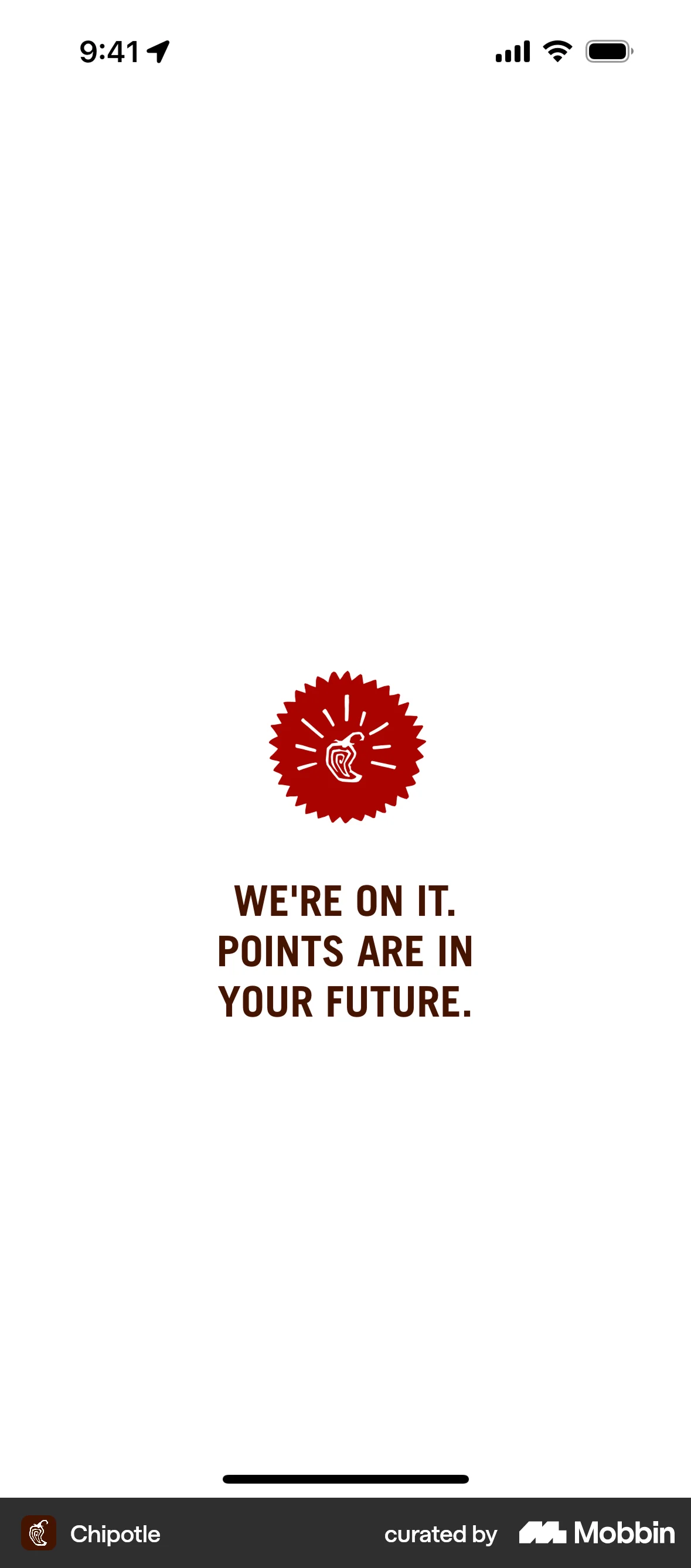 Chipotle iOS Loading screen