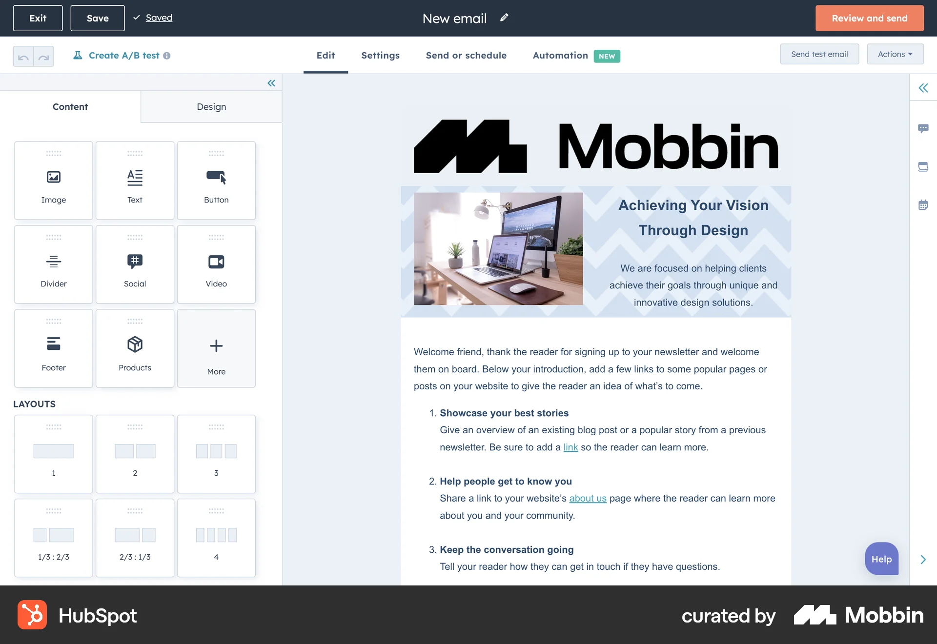HubSpot Web Internal Tool screen