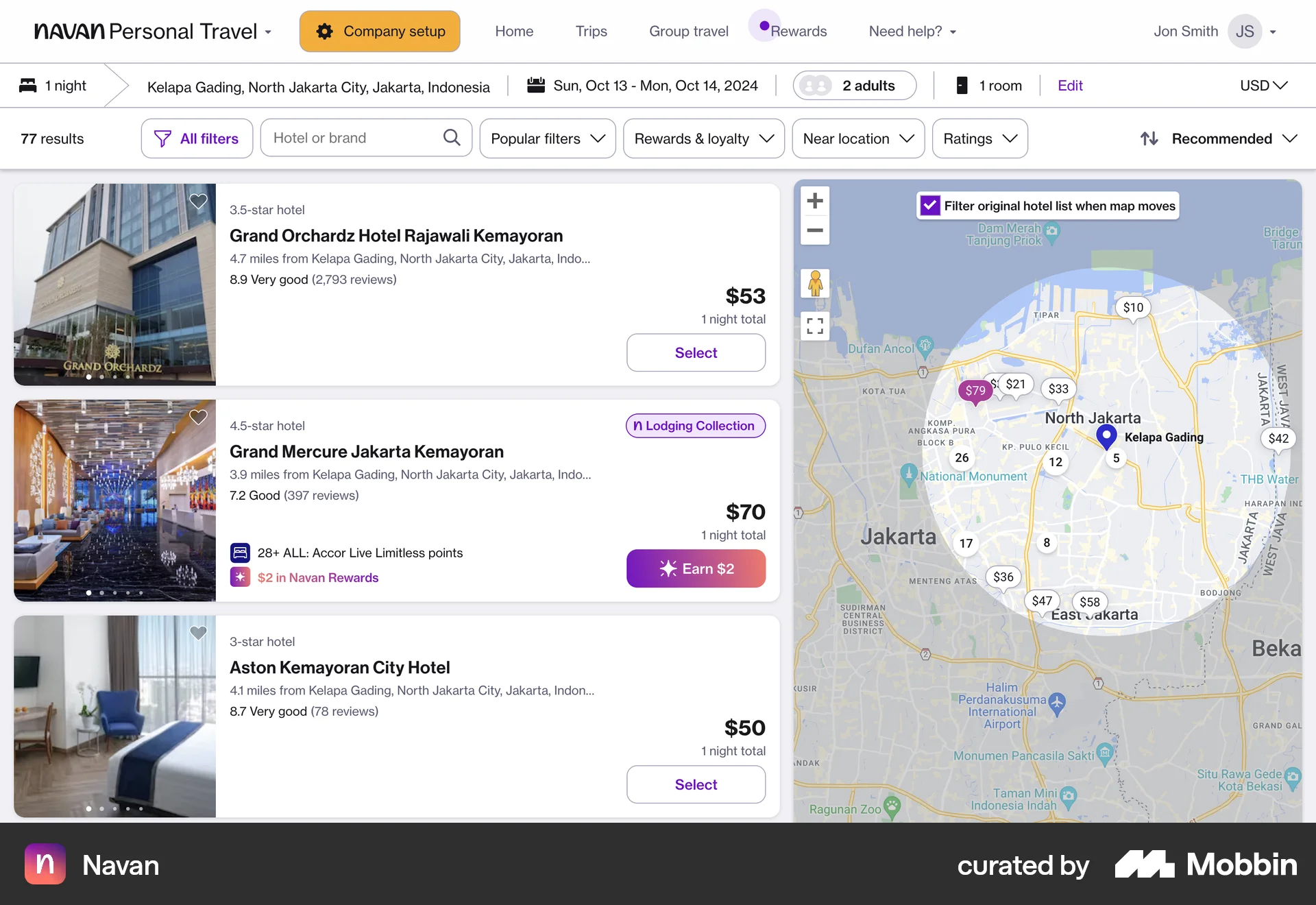 Navan Web screen containing Map Pin UI element