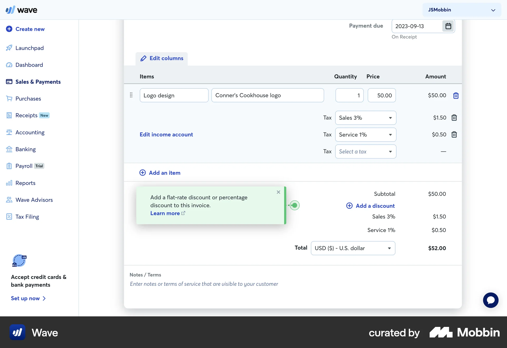 Wave Web screen containing Tooltip UI element