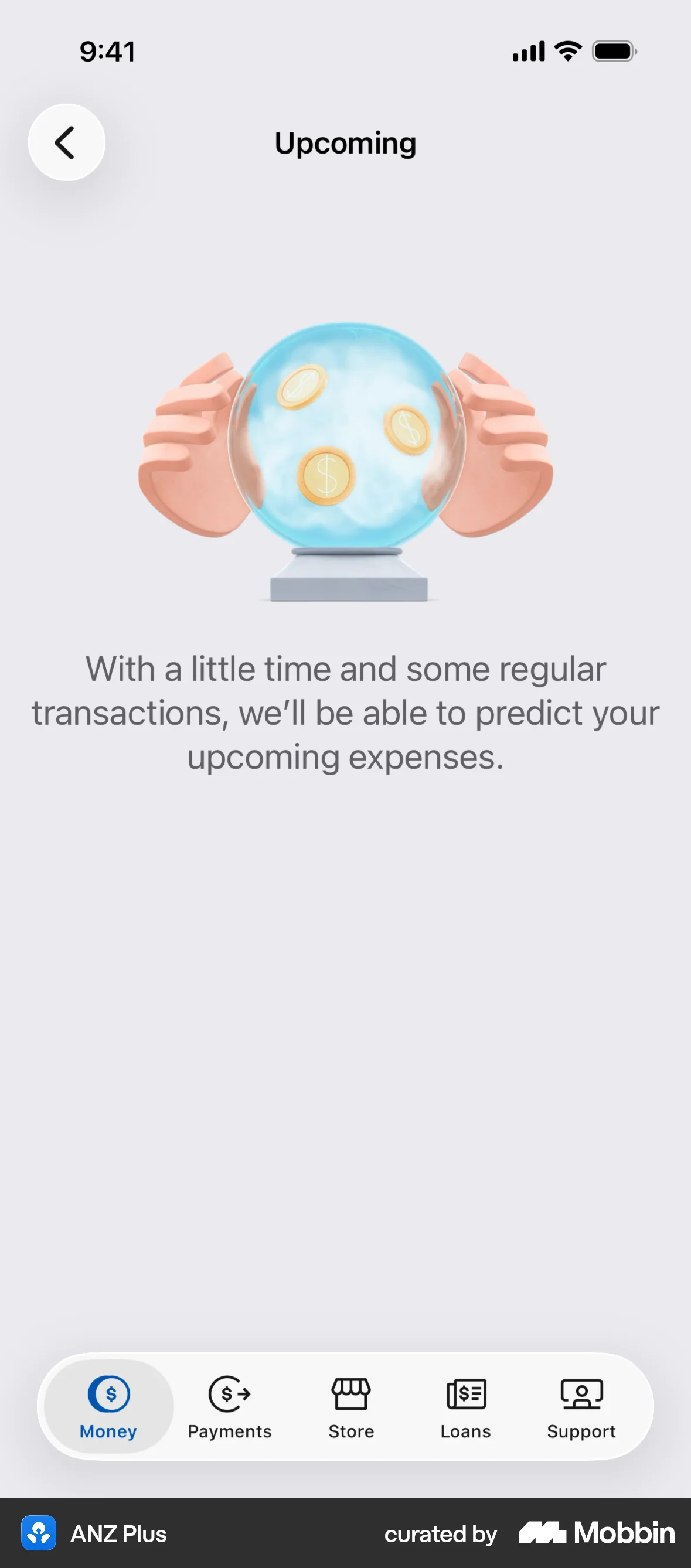 ANZ Plus iOS Empty State screen
