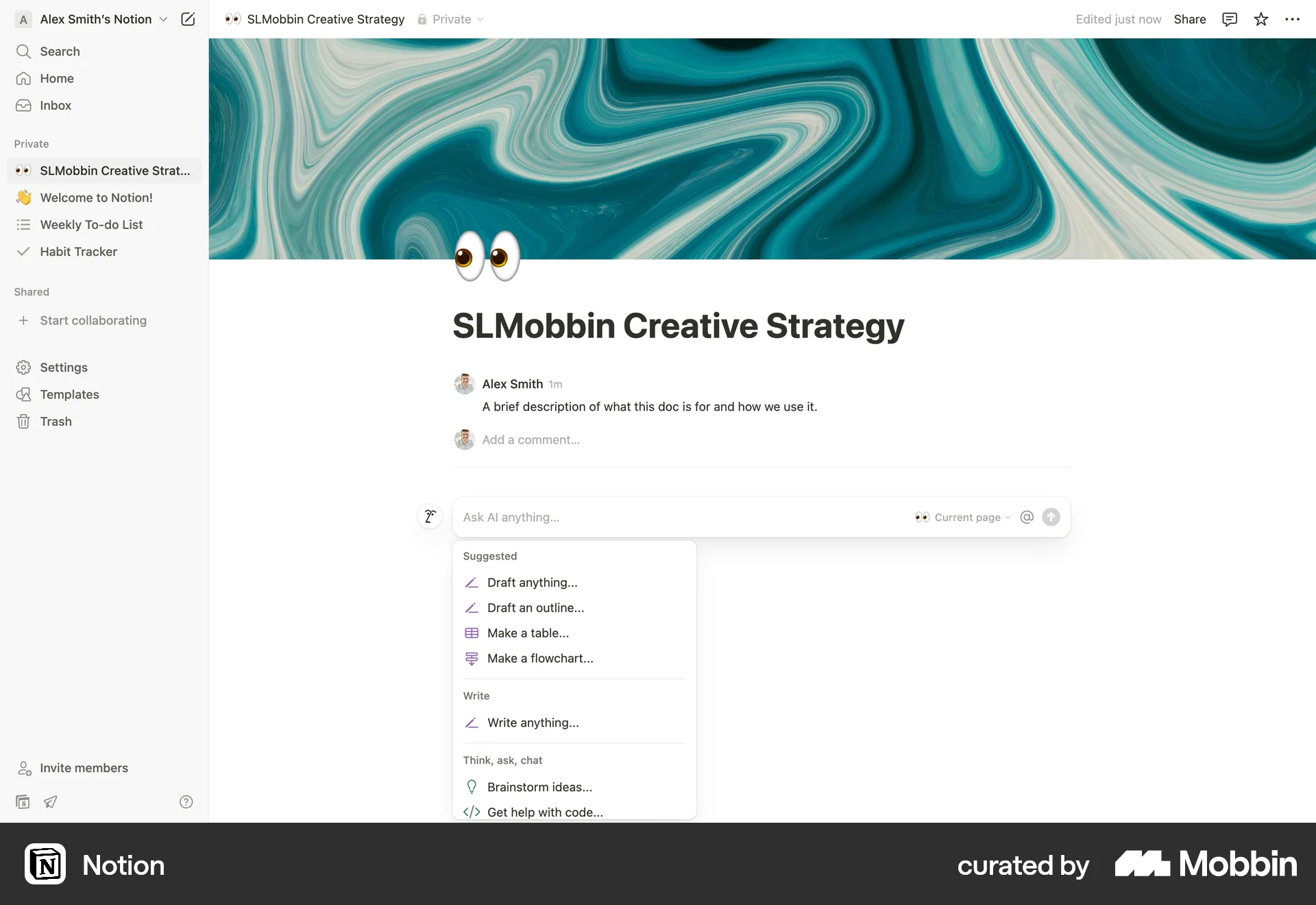 Notion Web Suggestions & Similar Items screen