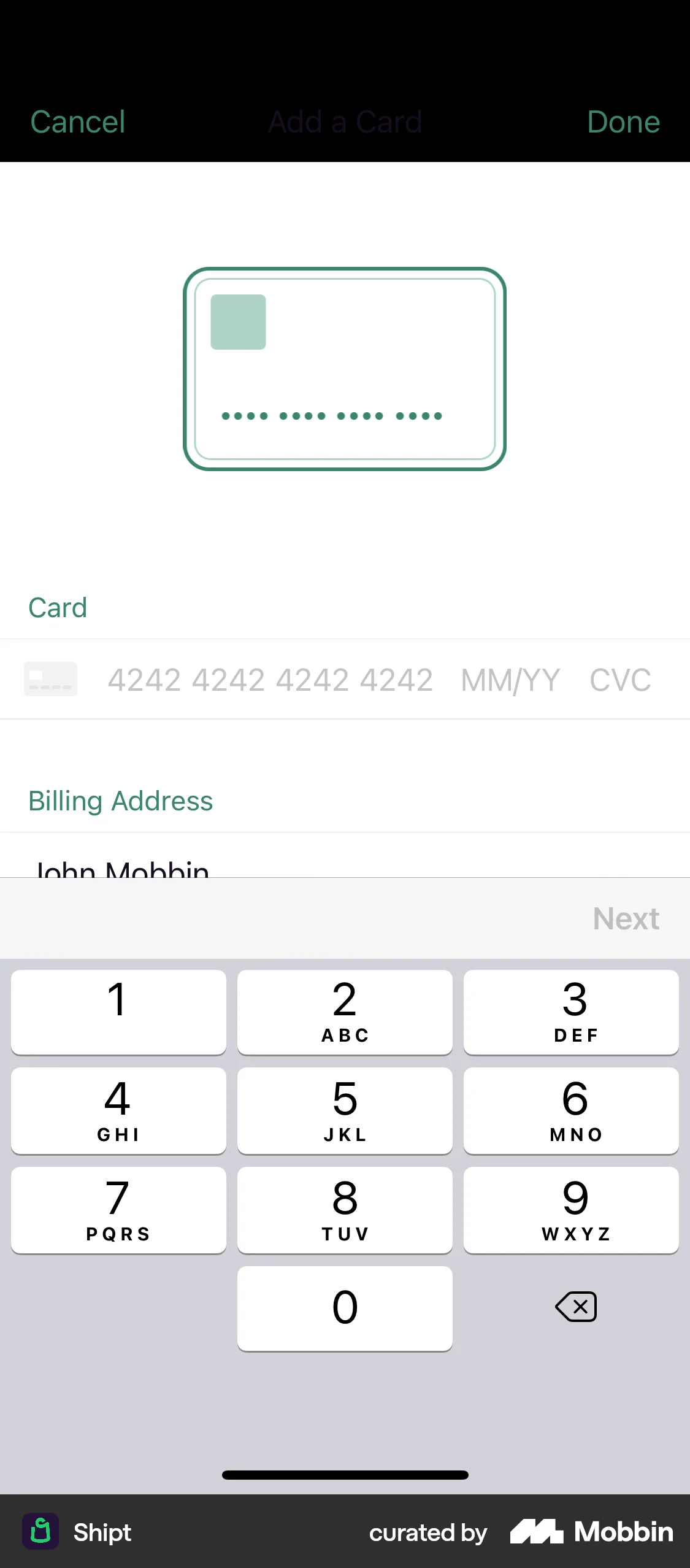 Shipt iOS Payment Method screen