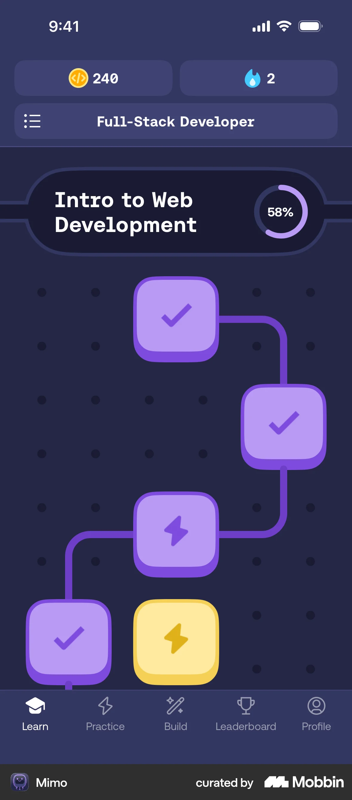 Mimo iOS Dark Mode screen
