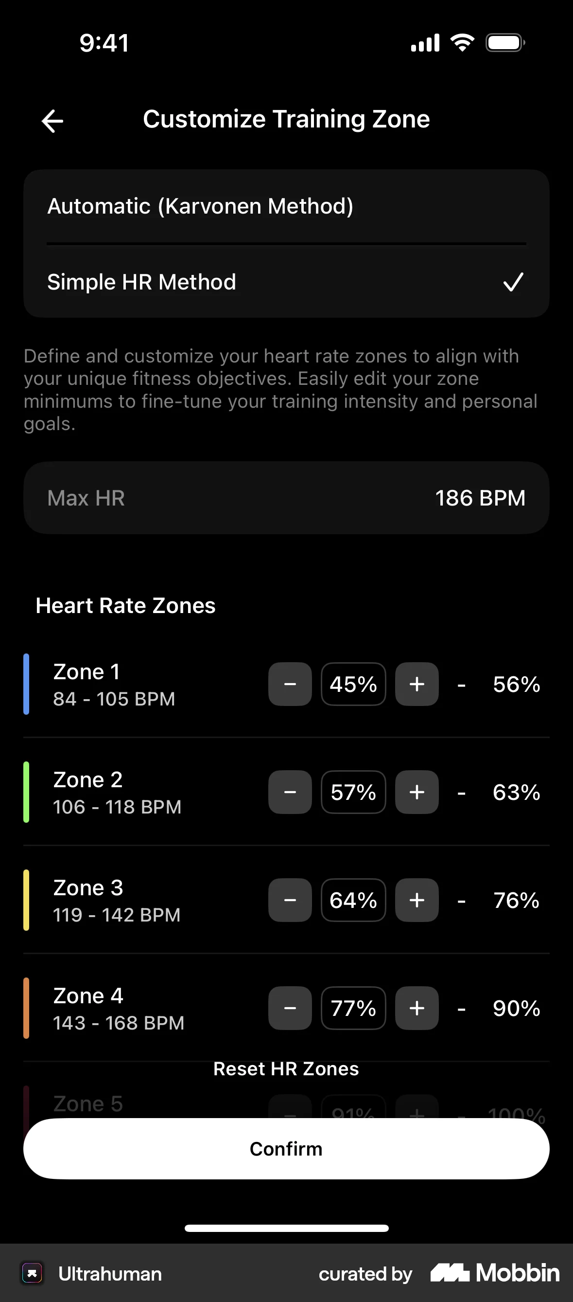 Ultrahuman iOS Settings & Preferences screen