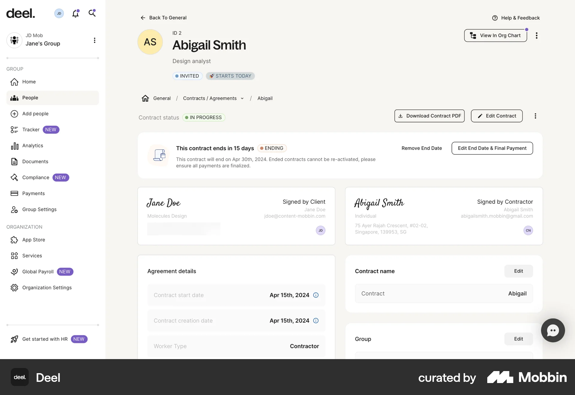 Deel Web screen containing Breadcrumbs UI element