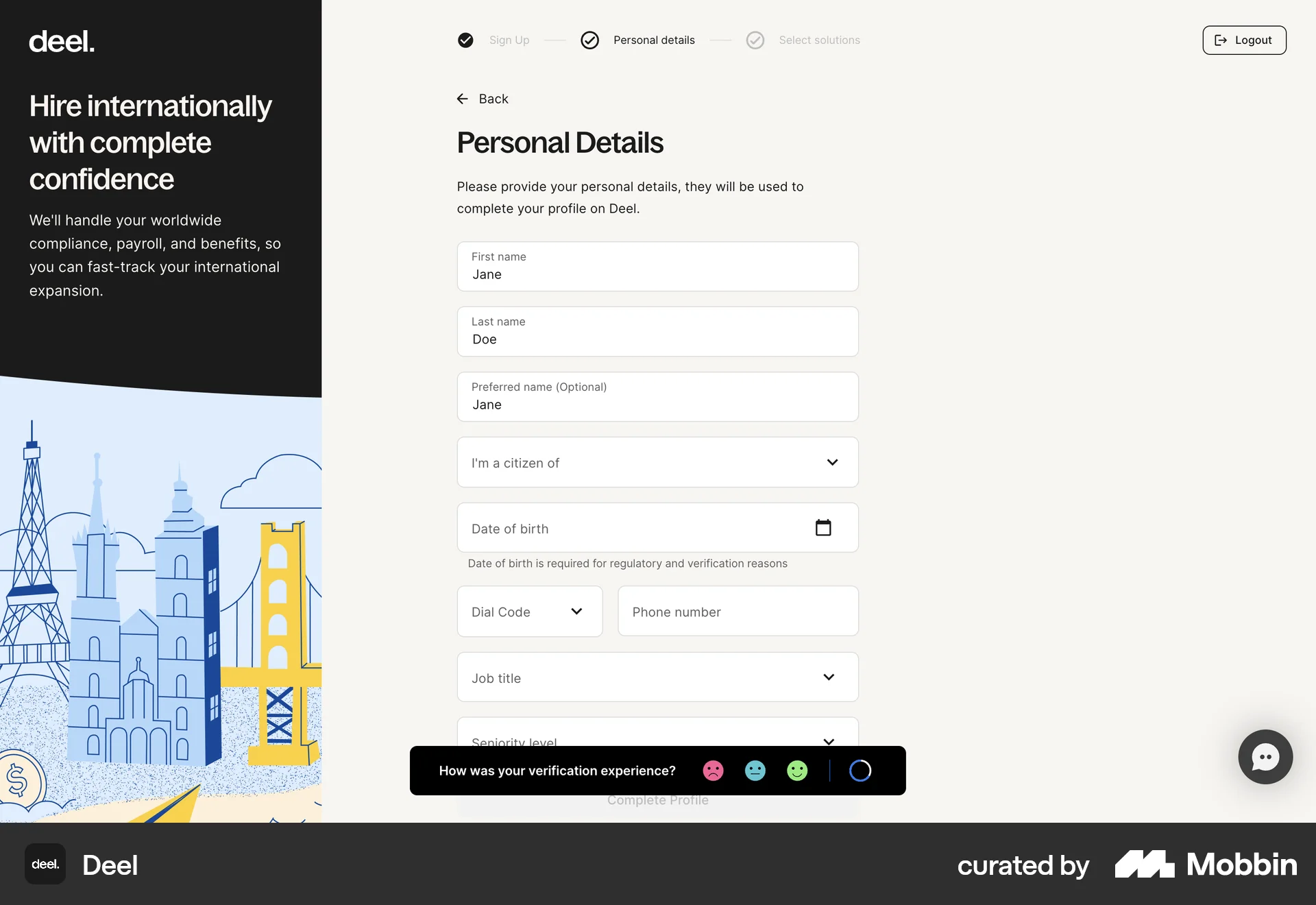 Deel Web Reviews & Ratings screen