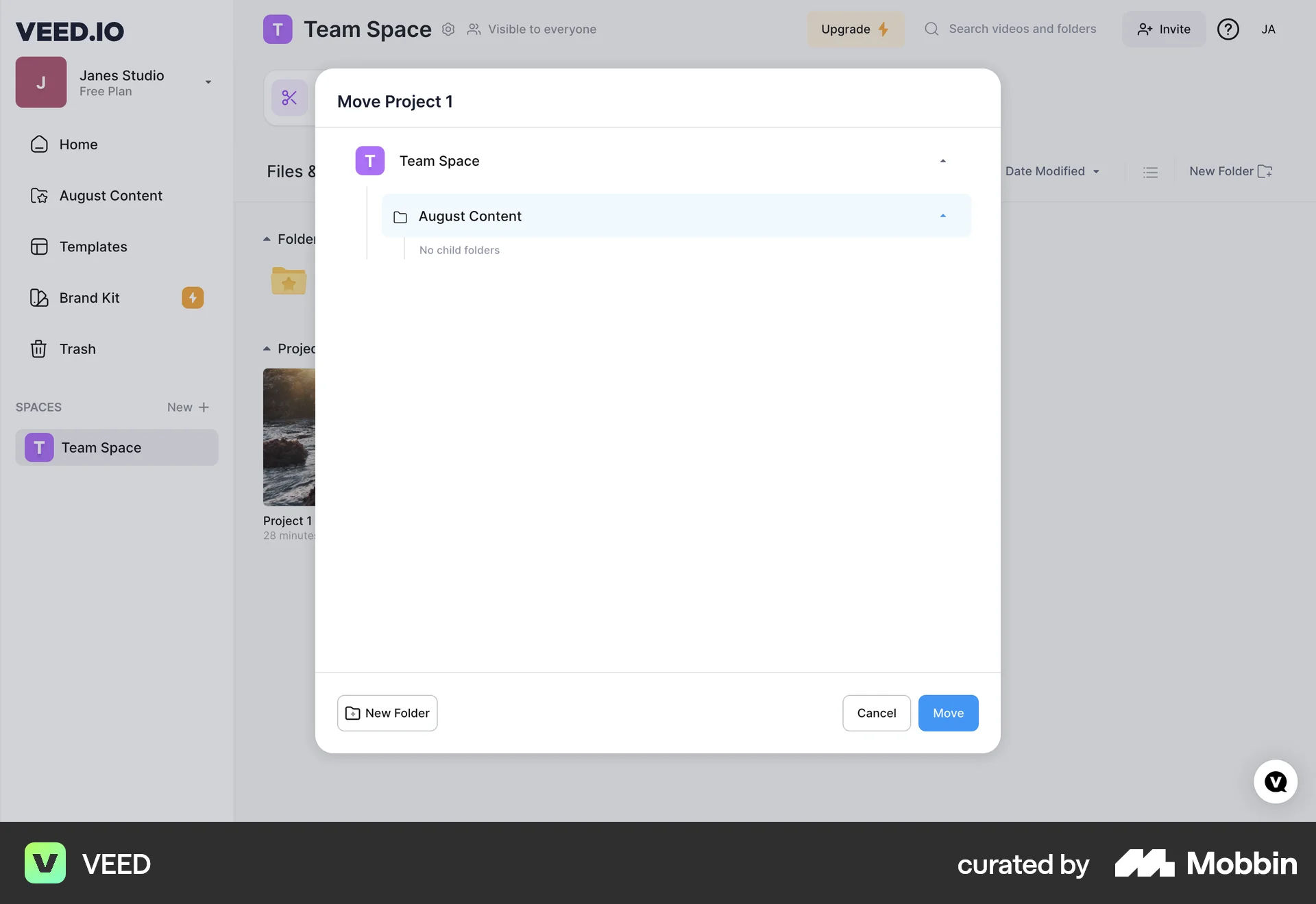 VEED Web Move screen