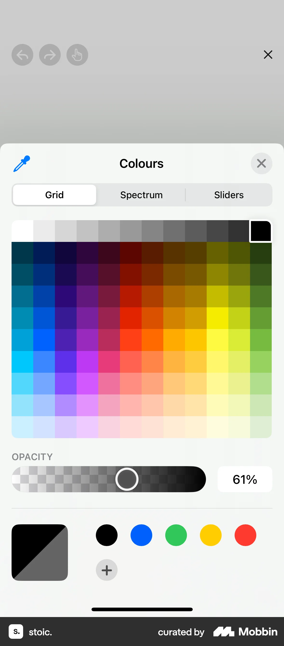 stoic. iOS screen containing Slider UI element