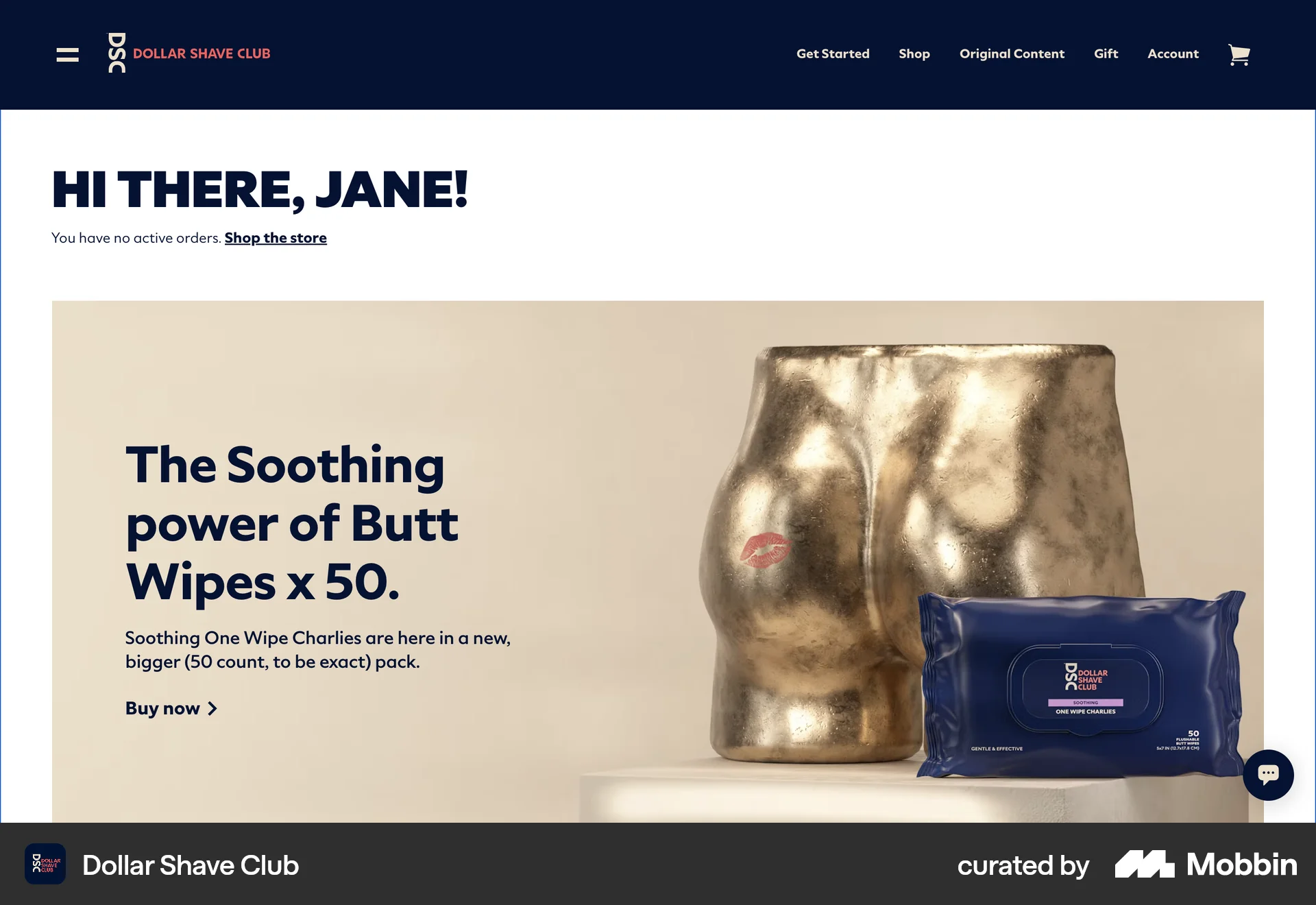 Dollar Shave Club screen