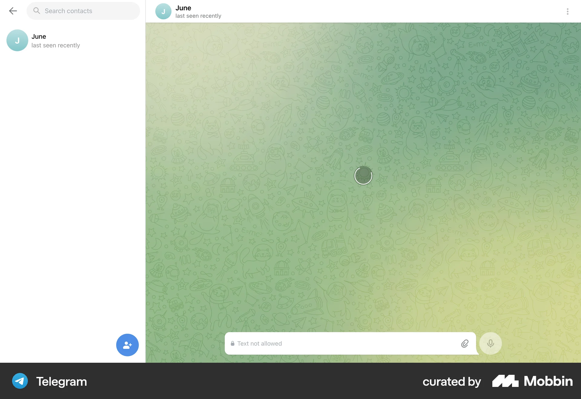 Telegram Web Communication App screen