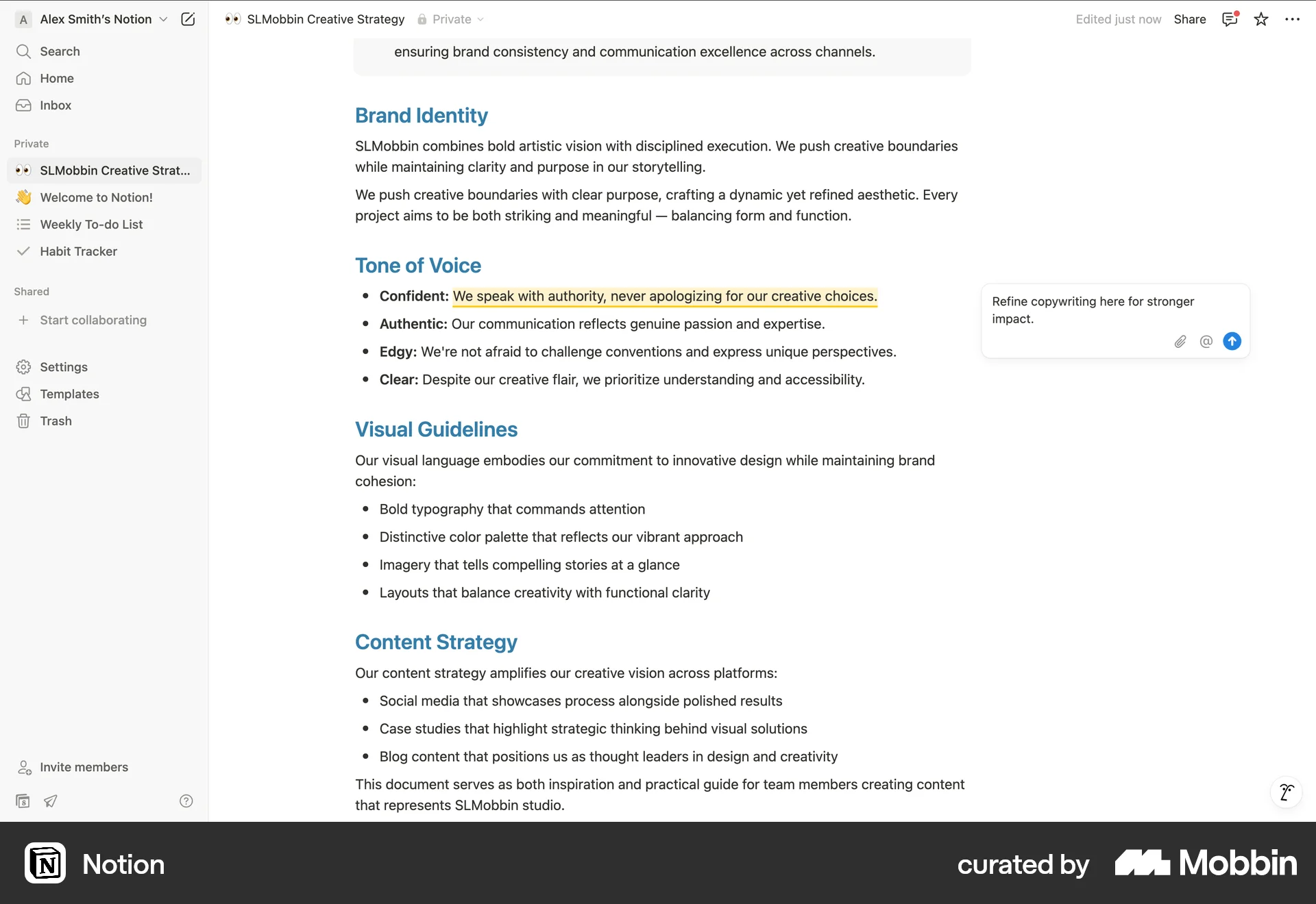 Notion Web Comments screen