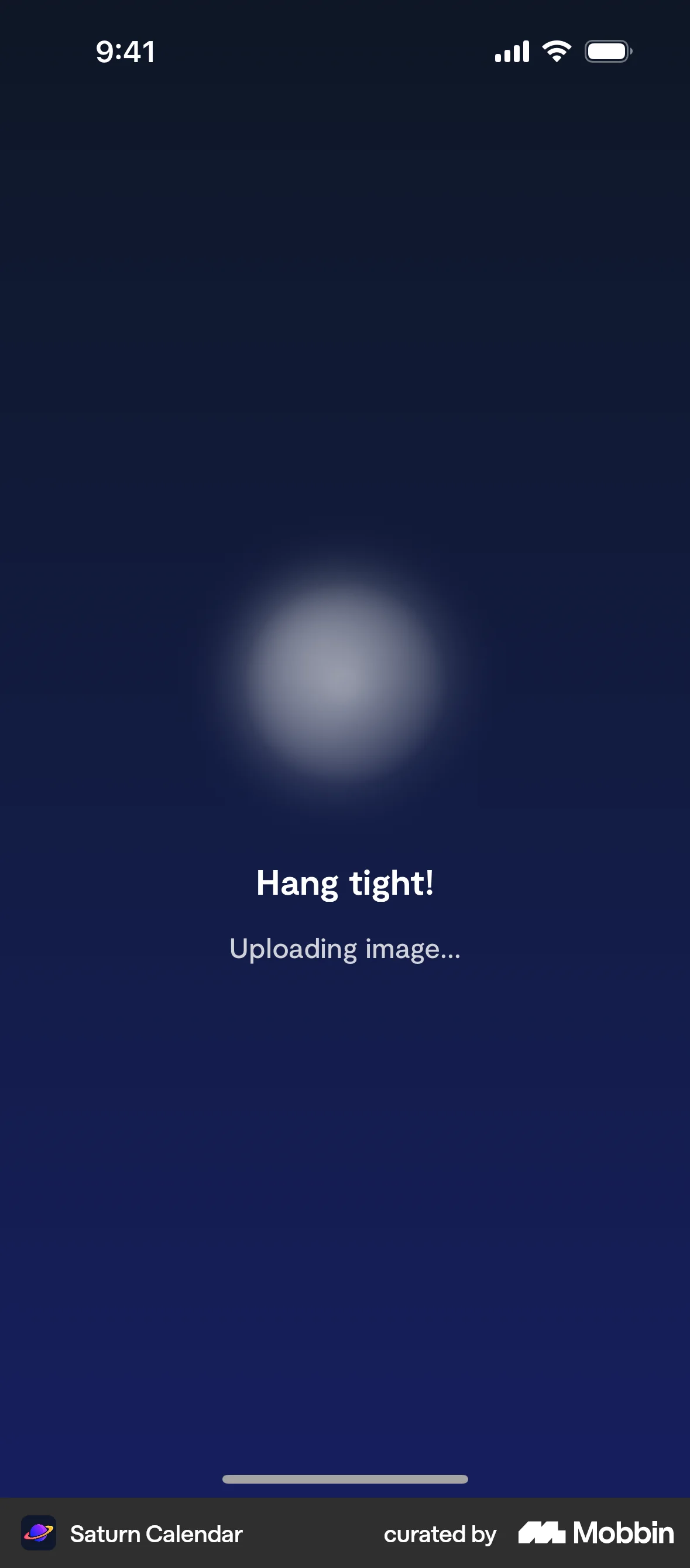 Saturn Calendar iOS screen containing Loading Indicator UI element