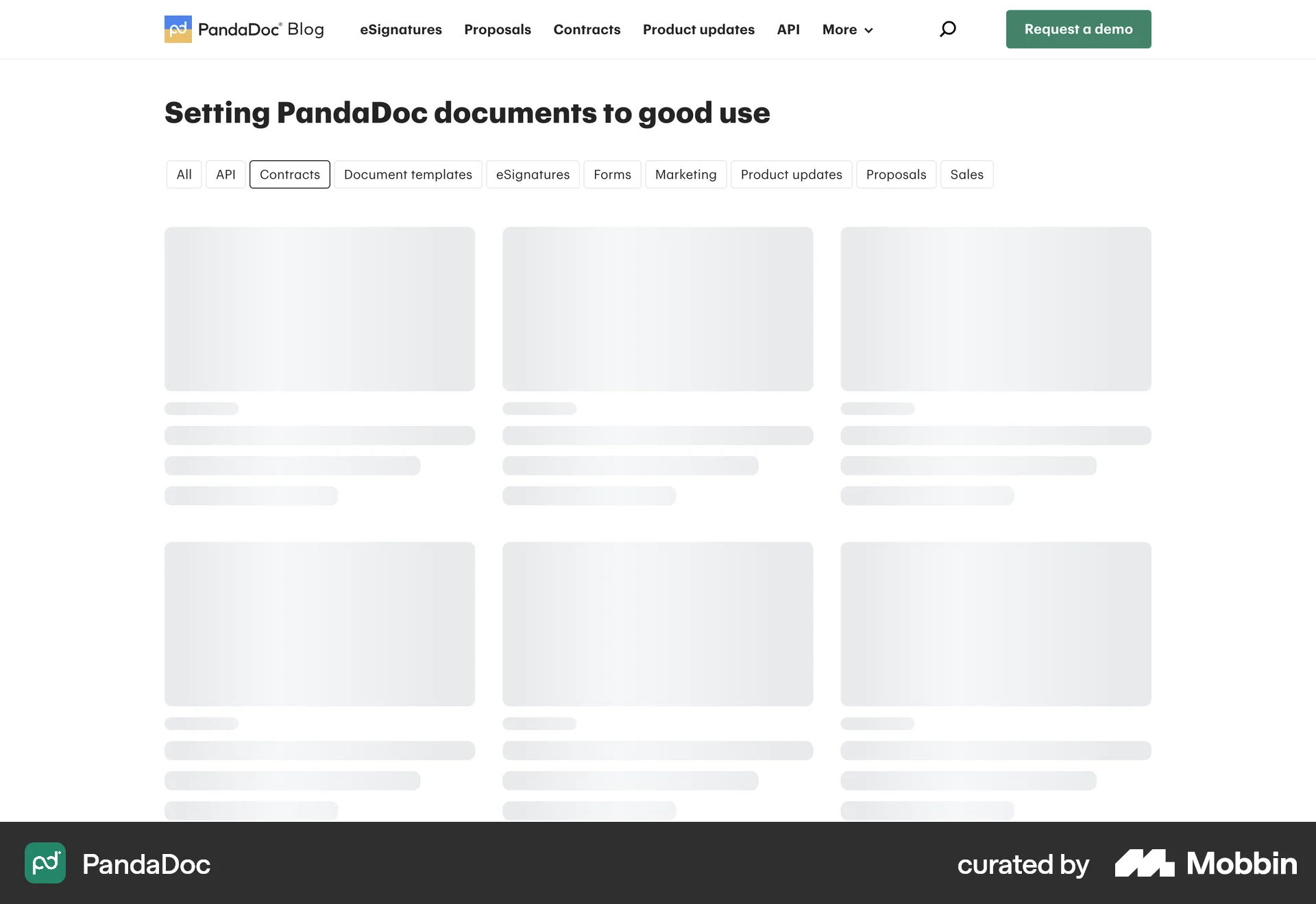PandaDoc Web screen containing Skeleton UI element