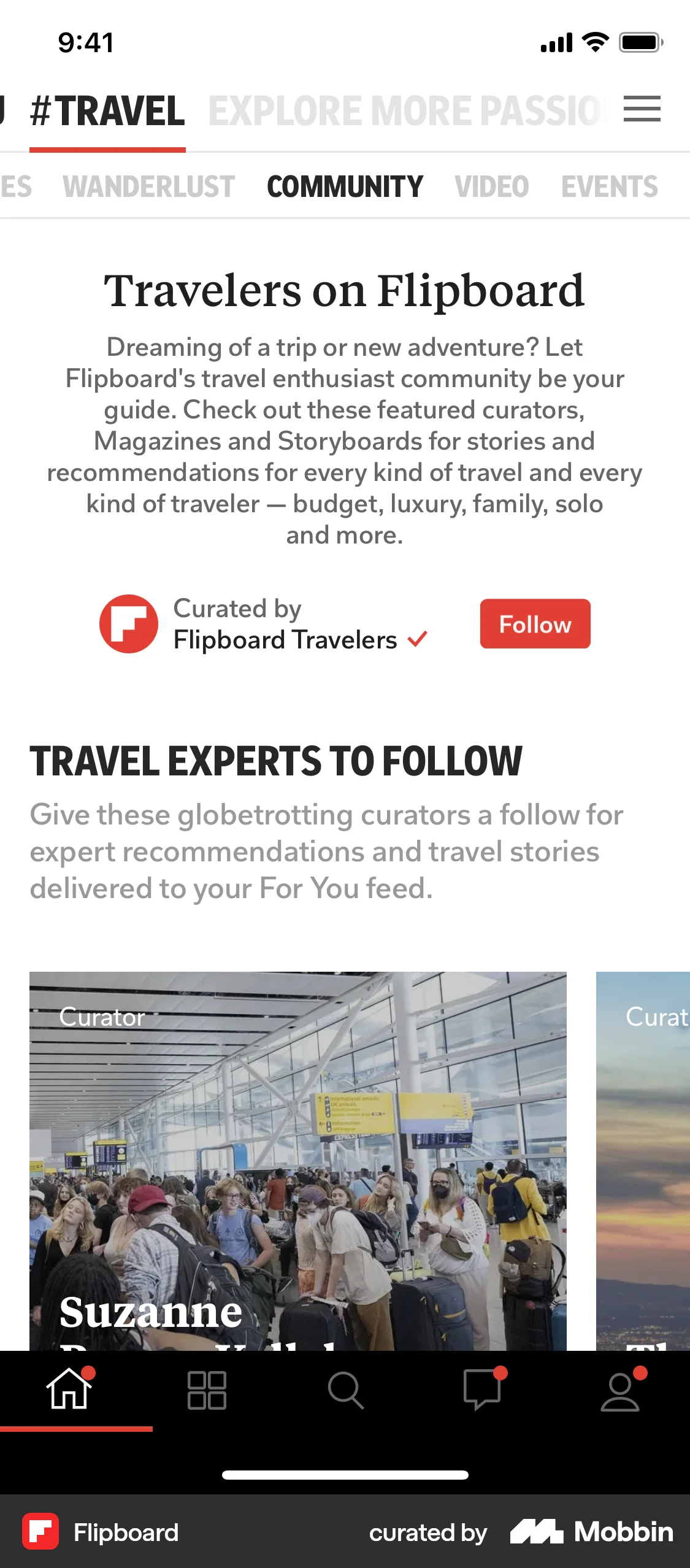 Flipboard iOS News Feed screen
